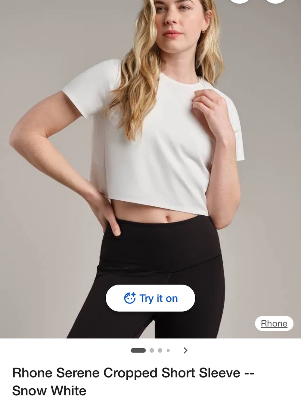 RHONE White Serene Cropped Short Sleeve Top